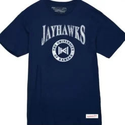 Mitchell & Ness T-Shirts & Tops-Arched Logo Lockup Slub Tee University Of Kansas