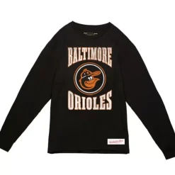 Mitchell & Ness T-Shirts & Tops-Arched Logo Slub Ls Tee Baltimore Orioles
