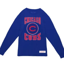 Mitchell & Ness T-Shirts & Tops-Arched Logo Slub Ls Tee Chicago Cubs