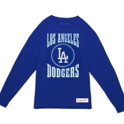 Mitchell & Ness T-Shirts & Tops-Arched Logo Slub Ls Tee Los Angeles Dodgers