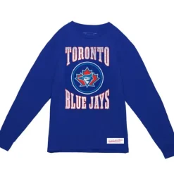 Mitchell & Ness T-Shirts & Tops-Arched Logo Slub Ls Tee Toronto Blue Jays