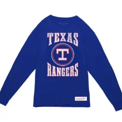 Mitchell & Ness T-Shirts & Tops-Arched Logo Slub Ls Tee Texas Rangers