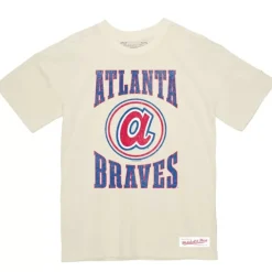 Mitchell & Ness T-Shirts & Tops-Arched Logo Slub Tee Atlanta Braves