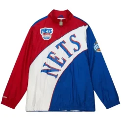 Mitchell & Ness Jackets & Outerwear-Arched Retro Lined Windbreaker New Jersey Nets