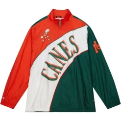 Mitchell & Ness Jackets & Outerwear-Arched Retro Lined Windbreaker University Of Miami