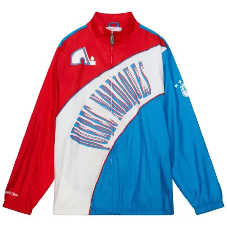 Mitchell & Ness Jackets & Outerwear-Arched Retro Lined Windbreaker Quebec Nordiques
