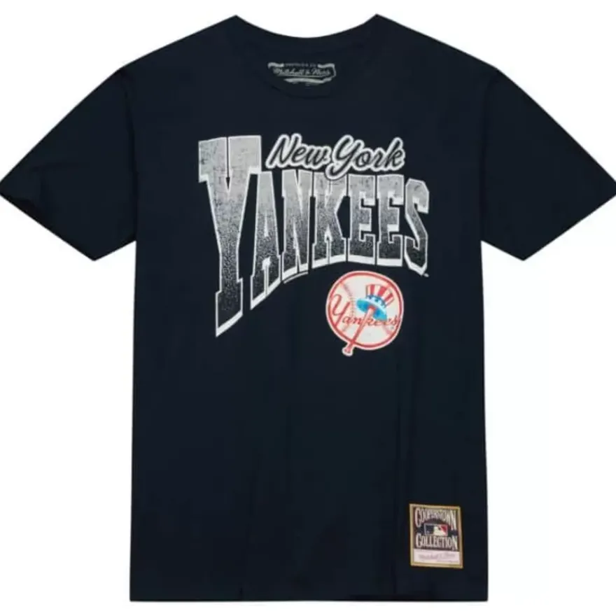 Mitchell & Ness T-Shirts & Tops-Arched Vintage Logo Tee New York Yankees