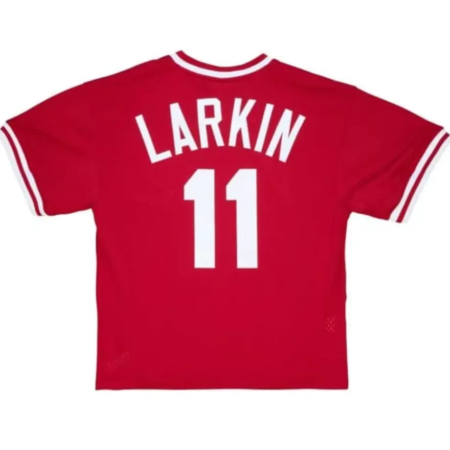 Mitchell & Ness Mlb Authentic-Authentic Barry Larkin Cincinnati Reds 1990 Pullover Jersey