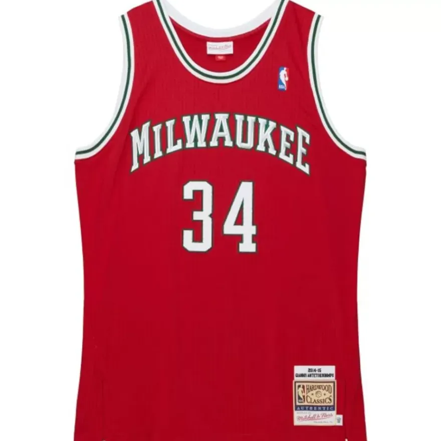 Mitchell & Ness Nba Authentic-Authentic Giannis Antetokounmpo Milwaukee Bucks Home 2014-15 Jersey