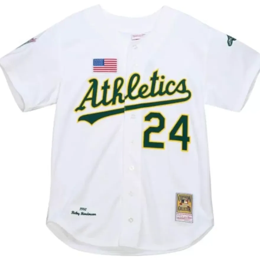 Mitchell & Ness Mlb Authentic-Authentic Jersey Oakland Athletics Home 1990 Rickey Henderson