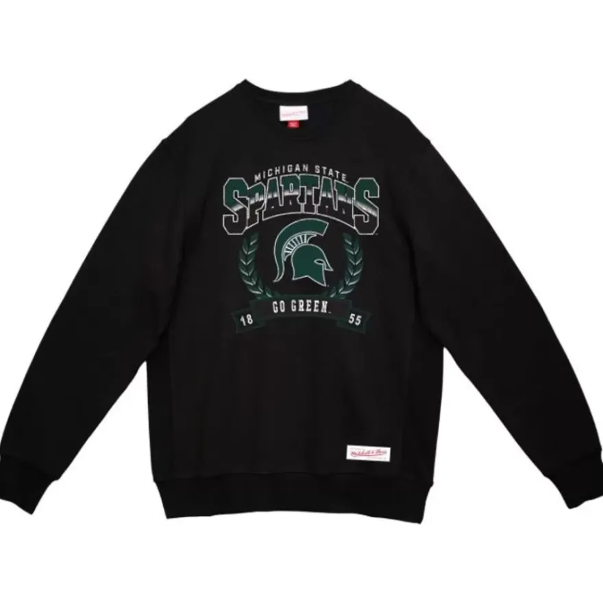 Mitchell & Ness Hoodies & Sweatshirts-Baseline Crew Michigan State University