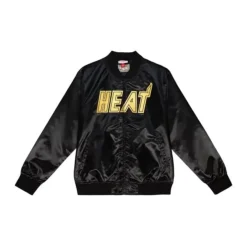 Mitchell & Ness Jackets & Outerwear-Big Face 4.0 Satin Jacket Miami Heat