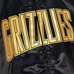 Mitchell & Ness Jackets & Outerwear-Big Face 4.0 Satin Jacket Vancouver Grizzlies