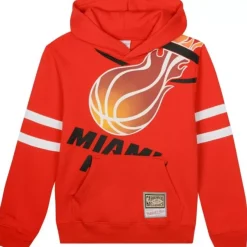 Mitchell & Ness Big Kids-Big Face Fleece Hoodie Miami Heat