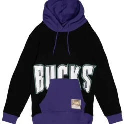 Mitchell & Ness Hoodies & Sweatshirts-Big Face Hoodie 5.0 Milwaukee Bucks