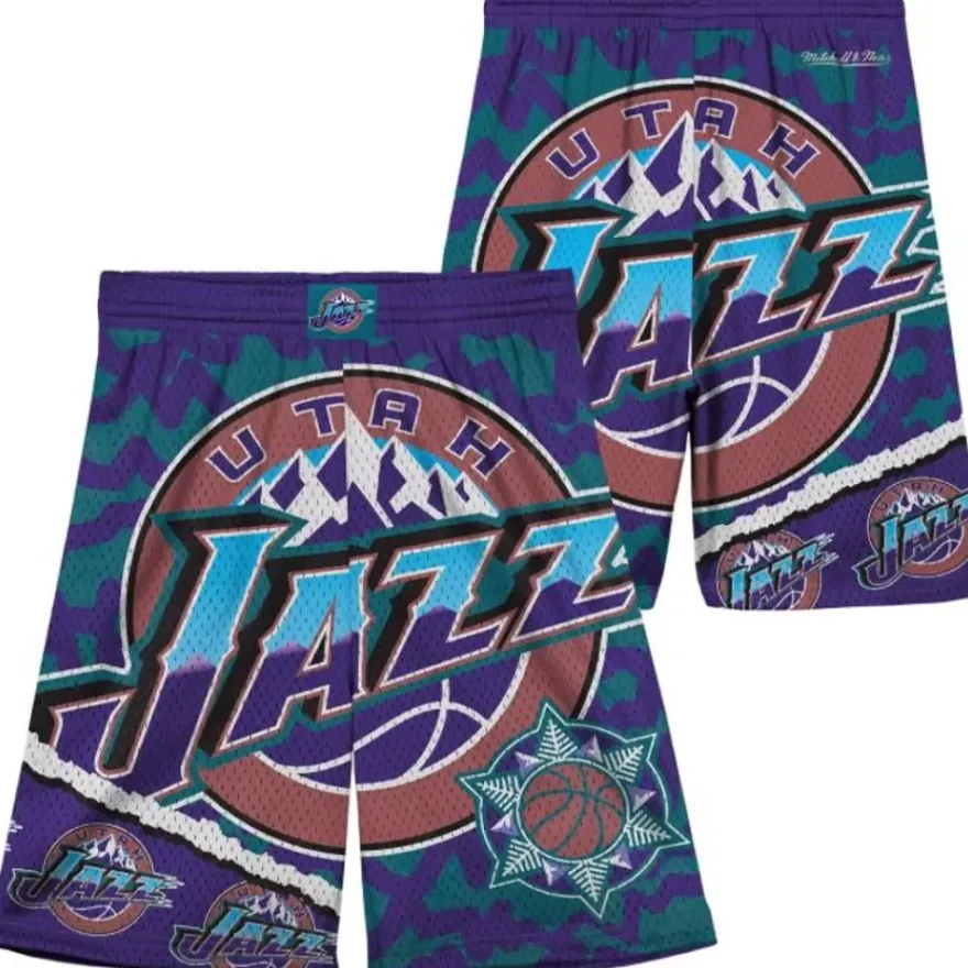 Mitchell & Ness Big Kids-Big Face Jumbotron Mesh Shorts Utah Jazz
