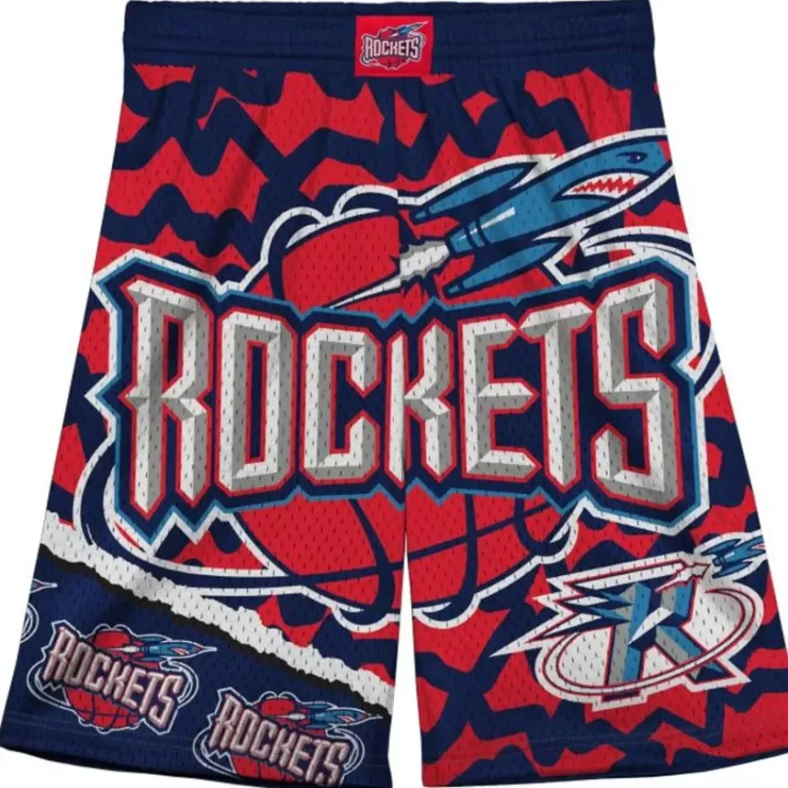 Mitchell & Ness Big Kids-Big Face Jumbotron Mesh Shorts Houston Rockets
