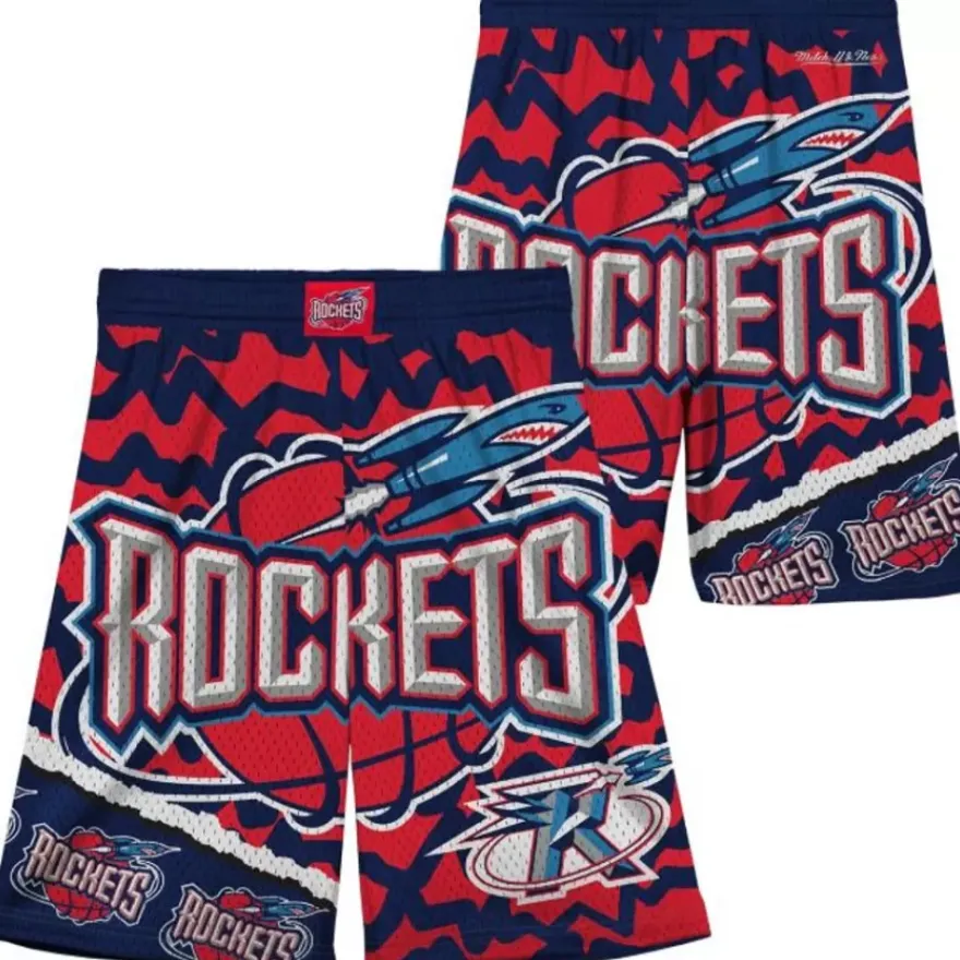 Mitchell & Ness Big Kids-Big Face Jumbotron Mesh Shorts Houston Rockets