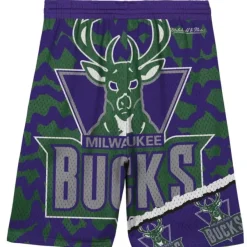 Mitchell & Ness Big Kids-Big Face Jumbotron Mesh Shorts Milwaukee Bucks