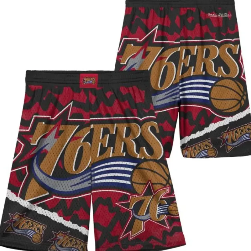 Mitchell & Ness Big Kids-Big Face Jumbotron Mesh Shorts Philadelphia 76Ers