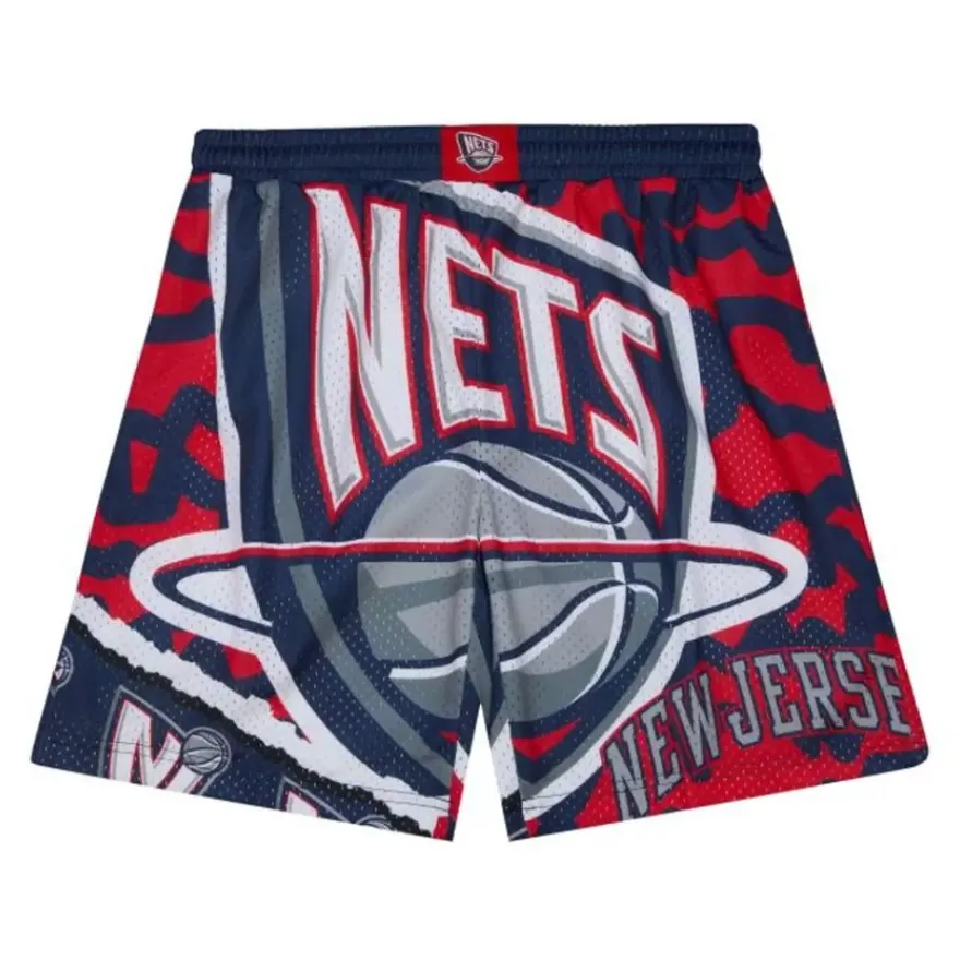 Mitchell & Ness Big Kids-Big Face Jumbotron Mesh Shorts New Jersey Nets