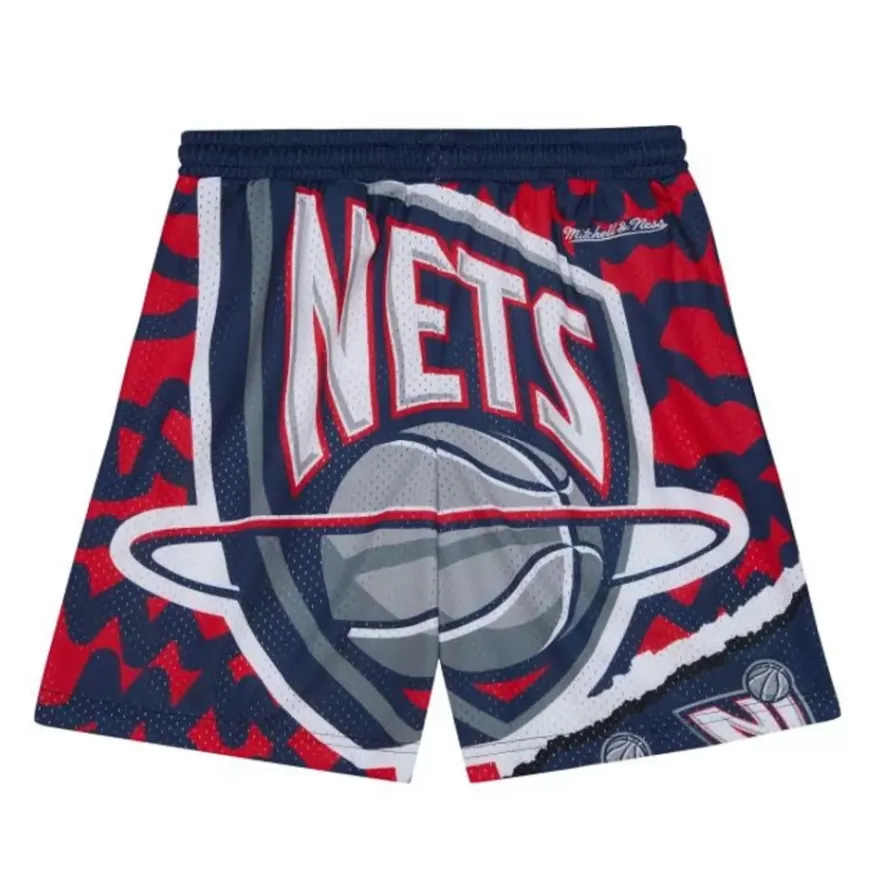 Mitchell & Ness Big Kids-Big Face Jumbotron Mesh Shorts New Jersey Nets