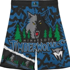 Mitchell & Ness Big Kids-Big Face Jumbotron Mesh Shorts Minnesota Timberwolves