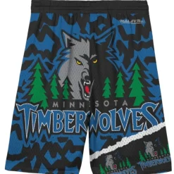 Mitchell & Ness Big Kids-Big Face Jumbotron Mesh Shorts Minnesota Timberwolves