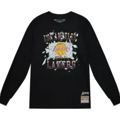 Mitchell & Ness T-Shirts & Tops-Big Face Ls Tee 6.0 Los Angeles Lakers