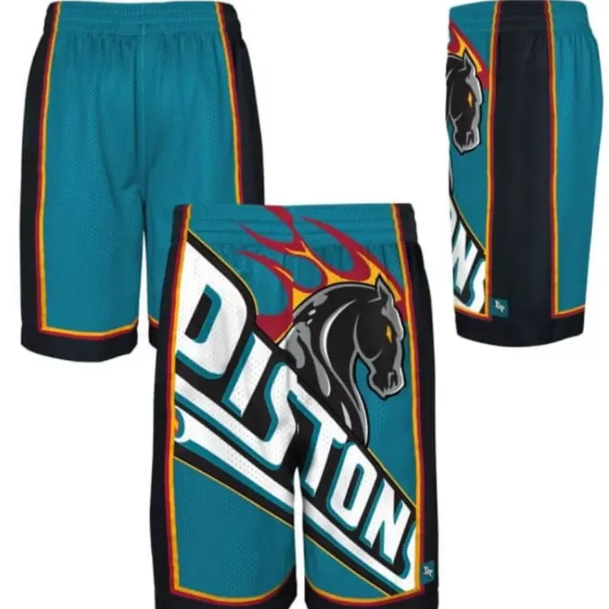 Mitchell & Ness Shorts-Big Face Shorts Detroit Pistons