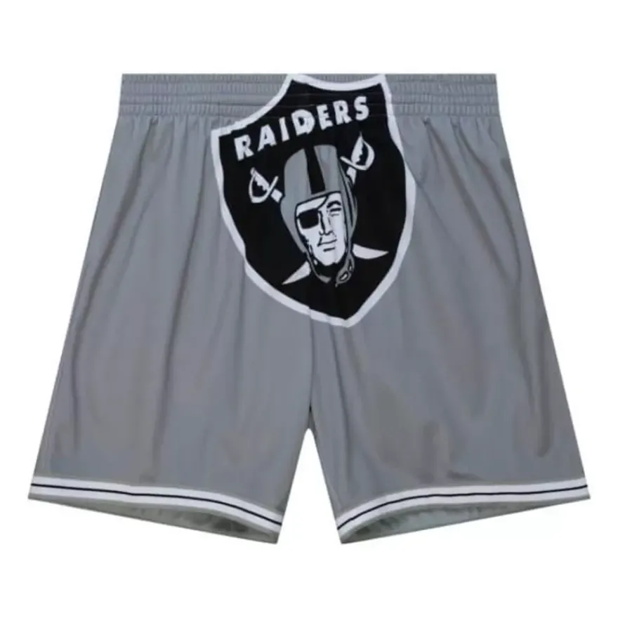 Mitchell & Ness Shorts-Big Face Shorts Oakland Raiders