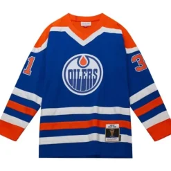 Mitchell & Ness Nhl Blue Line-Blue Line Grant Fuhr Edmonton Oilers 1986 Jersey