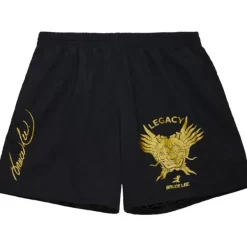 Mitchell & Ness Shorts-Branded Bruce Lee Dragon'S Head Script Nylon Shorts