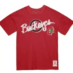 Mitchell & Ness T-Shirts & Tops-Buckeye Script Tee Ohio State