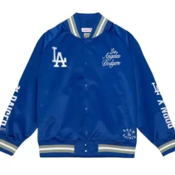 Mitchell & Ness Jackets & Outerwear-Bxr Pueblo Satin Jacket Los Angeles Dodgers