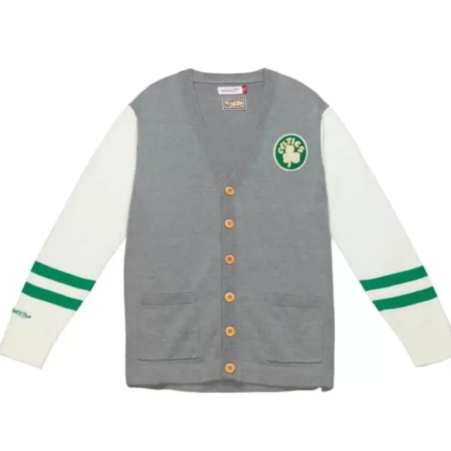 Mitchell & Ness Hoodies & Sweatshirts-Cardigan Sweater Boston Celtics