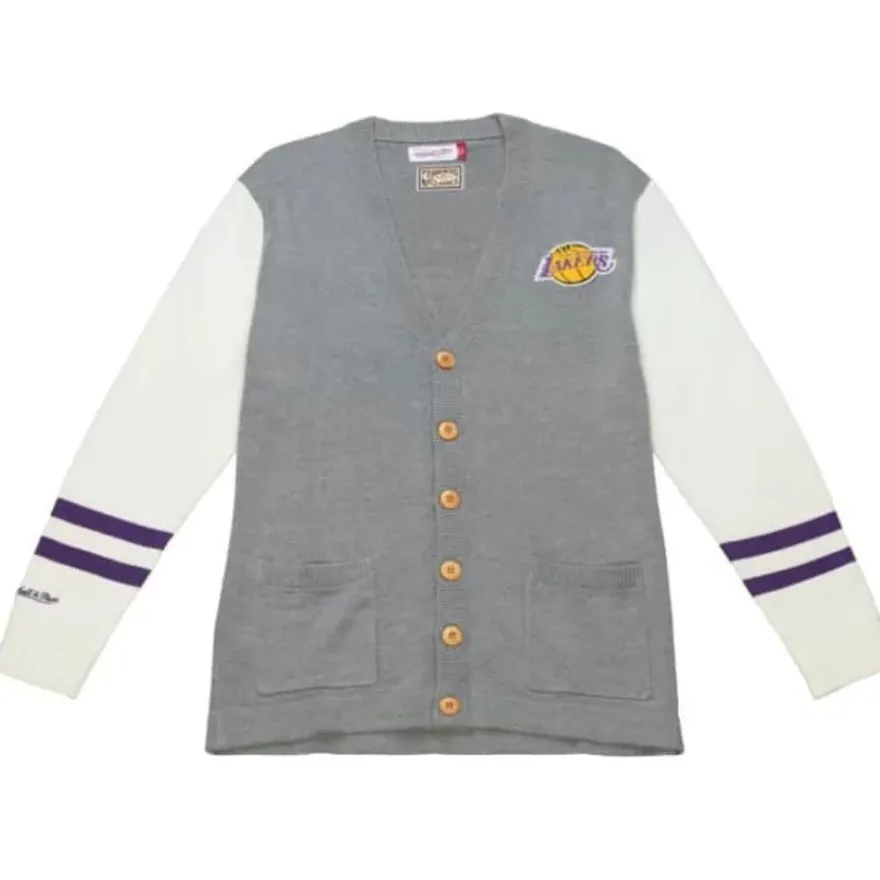 Mitchell & Ness Hoodies & Sweatshirts-Cardigan Sweater Los Angeles Lakers