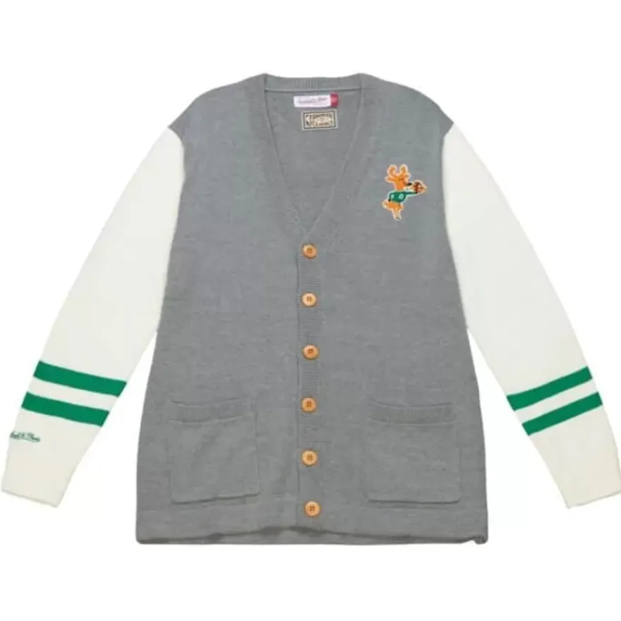 Mitchell & Ness Hoodies & Sweatshirts-Cardigan Sweater Milwaukee Bucks