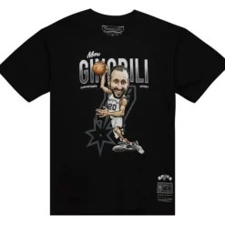 Mitchell & Ness T-Shirts & Tops-Caricature Tee San Antonio Spurs Manu Ginobili