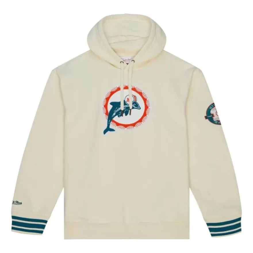 Mitchell & Ness Hoodies & Sweatshirts-Chainstitch Heavyweight Hoodie Retro Miami Dolphins