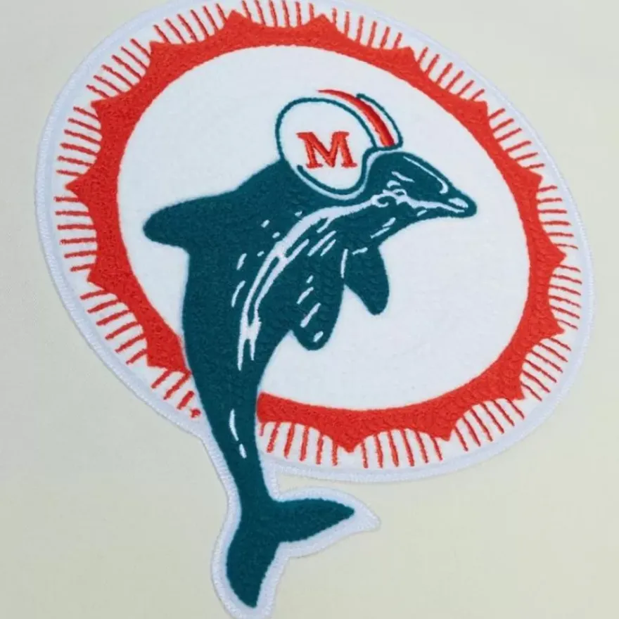 Mitchell & Ness Hoodies & Sweatshirts-Chainstitch Heavyweight Hoodie Retro Miami Dolphins