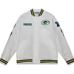 Mitchell & Ness Jackets & Outerwear-City Collection Lightweight Satin Jacket Green Bay Packers