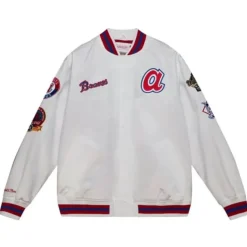 Mitchell & Ness Jackets & Outerwear-City Collection Lightweight Satin Jacket Atlanta Braves