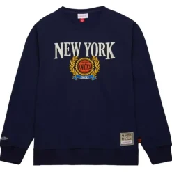 Mitchell & Ness Hoodies & Sweatshirts-Collegiate Crew Fleece New York Knicks