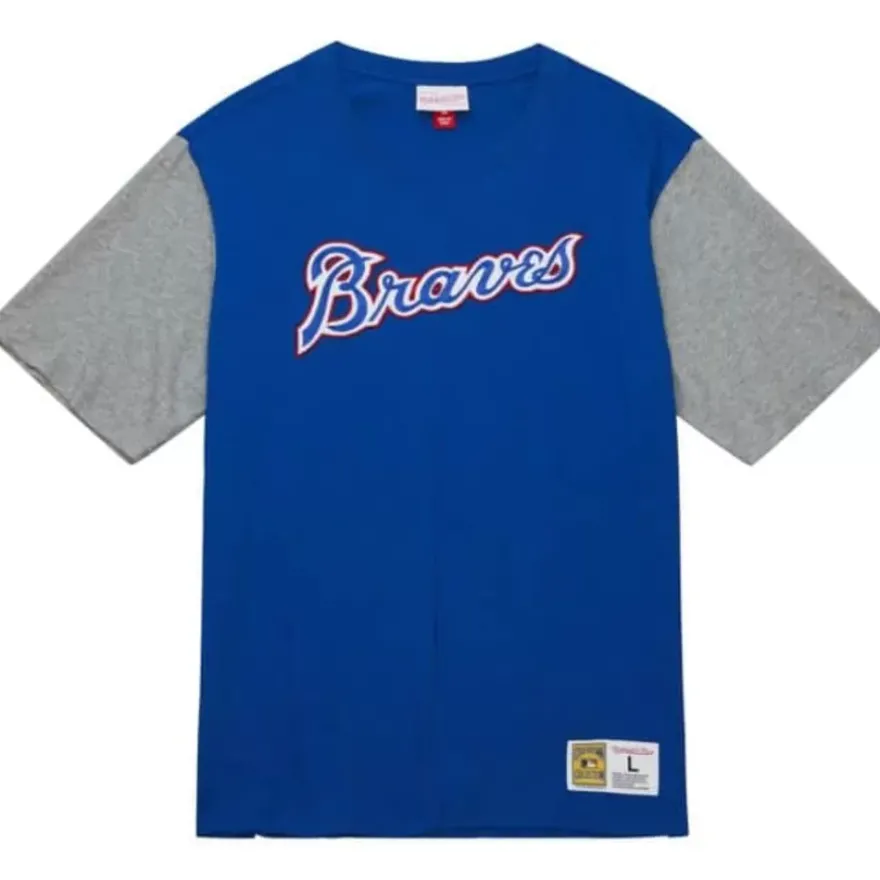 Mitchell & Ness T-Shirts & Tops-Color Blocked Ss Tee Atlanta Braves