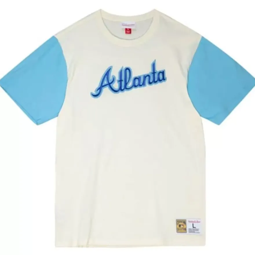 Mitchell & Ness T-Shirts & Tops-Color Blocked S/S Tee Atlanta Braves