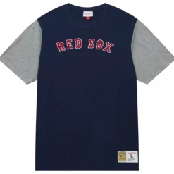 Mitchell & Ness T-Shirts & Tops-Color Blocked Ss Tee Boston Red Sox