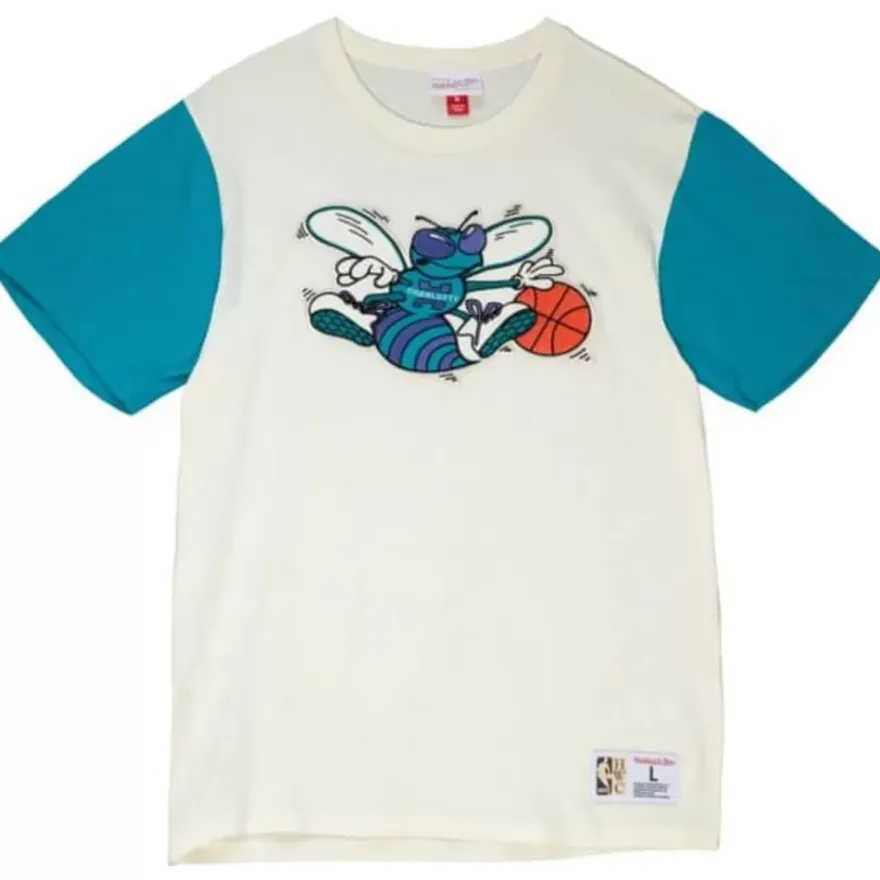 Mitchell & Ness T-Shirts & Tops-Color Blocked S/S Tee Charlotte Hornets