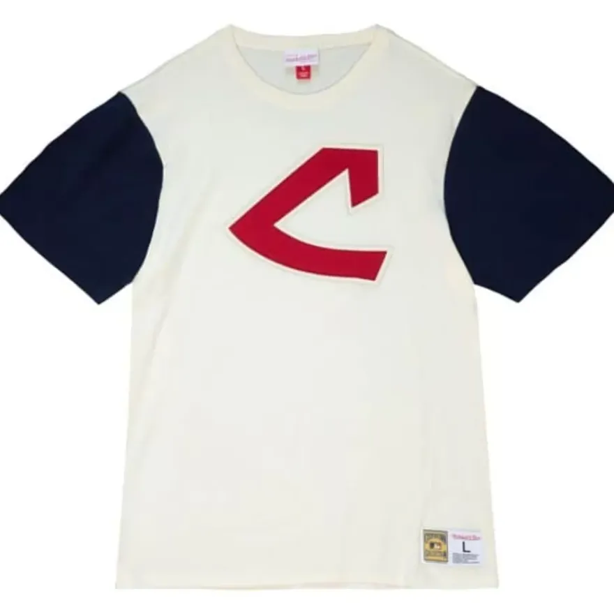 Mitchell & Ness T-Shirts & Tops-Color Blocked S/S Tee Cleveland Indians