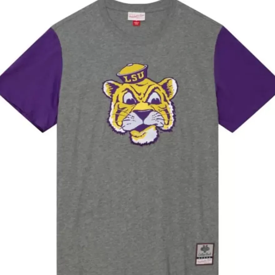 Mitchell & Ness T-Shirts & Tops-Color Blocked S/S Tee Louisiana State University